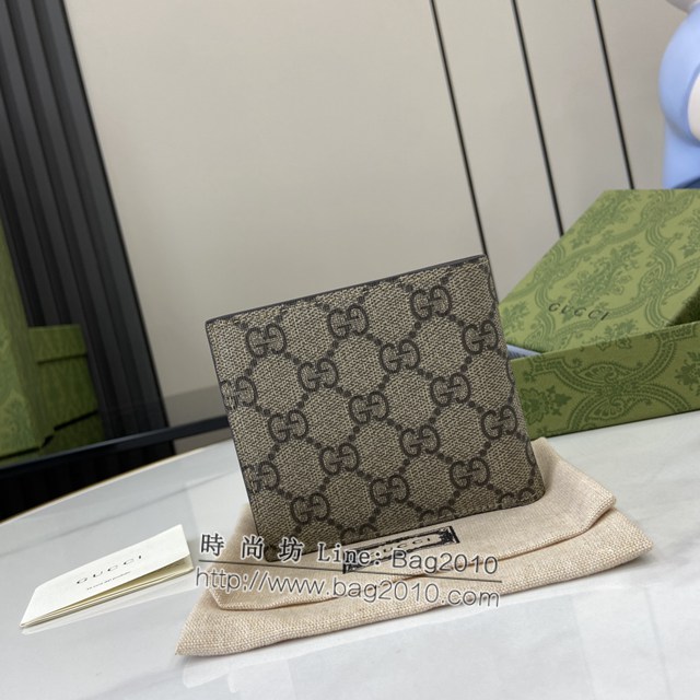 Gucci專櫃古馳最新款飾GG細節錢包小件皮革男士短夾錢包 jh2296型號：768244